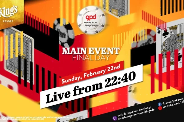 Sunday from 22:40 – Final Day of the €199 German Poker Days Main Event from King’s!