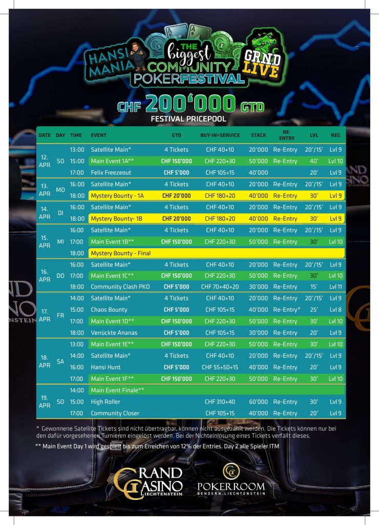 Tickets solved – Three more qualifiers for the WSOPC Liechtenstein!