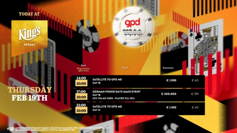 German Poker Days started – Amiri grabs the GPD 1A Chipleader Bonus!