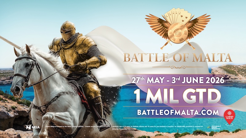 Double Guarantee in the €600 Battle Of Malta Main Event – €1,000,000!