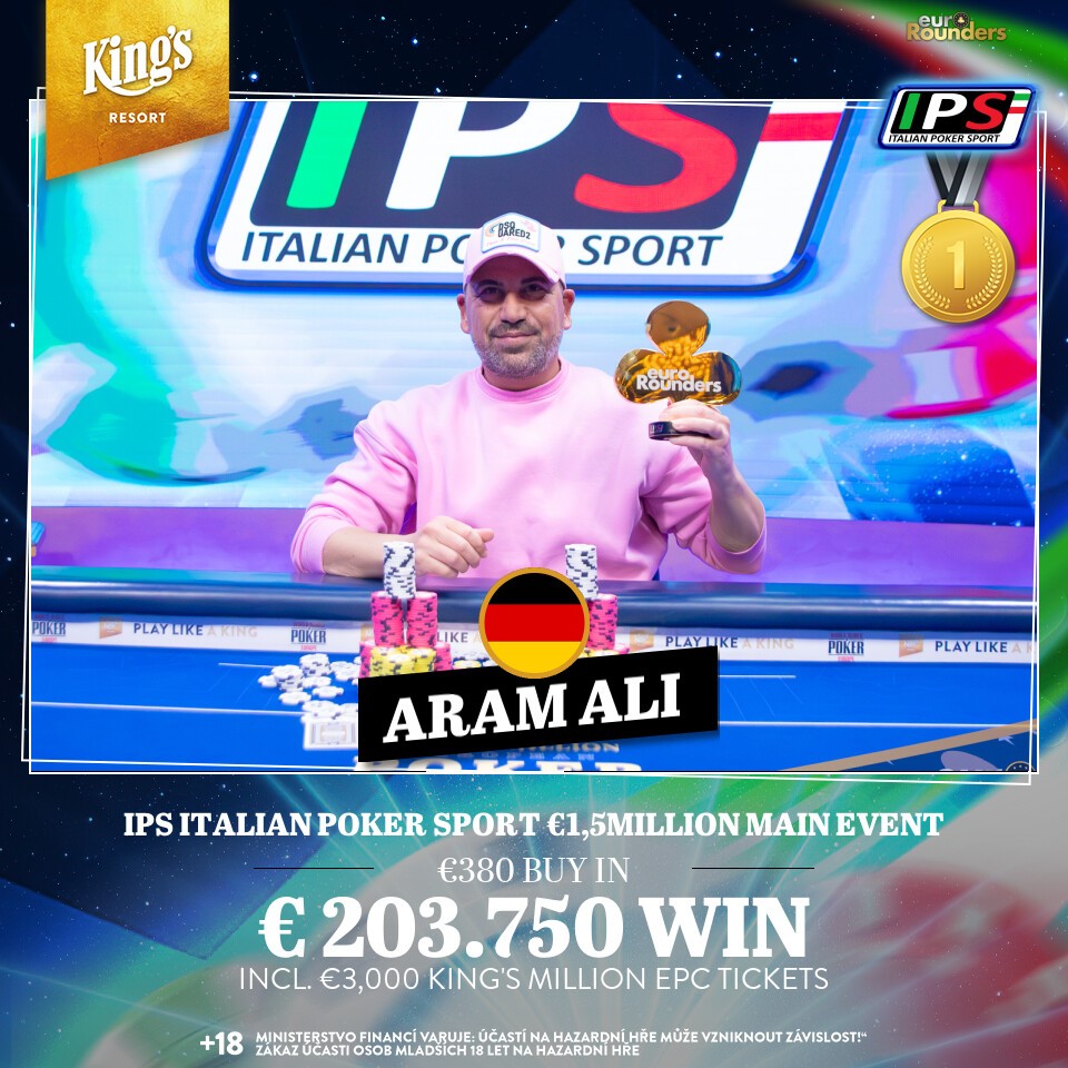 €203,750 prize money: Aram Ali is the big winner at the IPS Main Event!