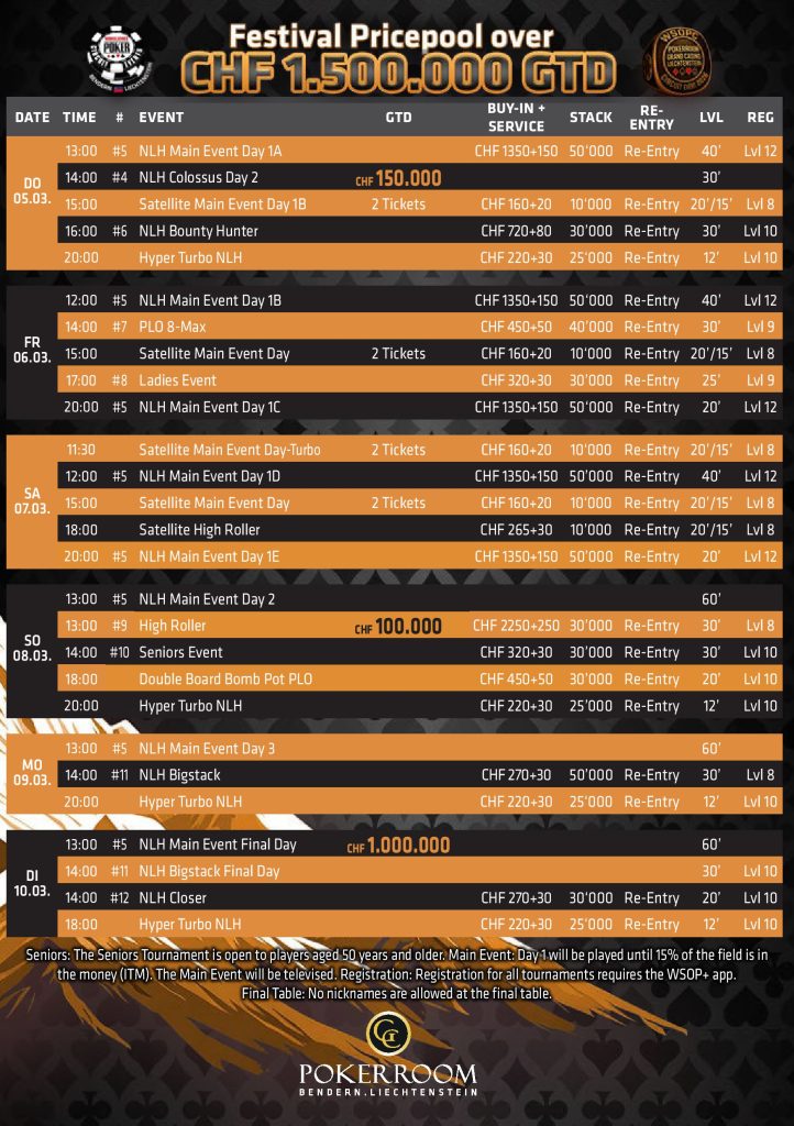 Tickets solved – Three more qualifiers for the WSOPC Liechtenstein!