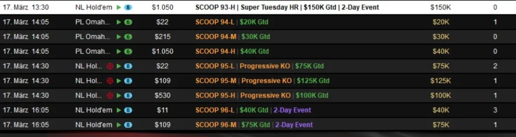 Crazy double strike by “Premove” at the SCOOP on PokerStars!