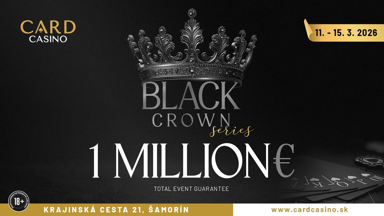 The Black Crown Series comes to CC SK with a massive guarantee of €1 million!