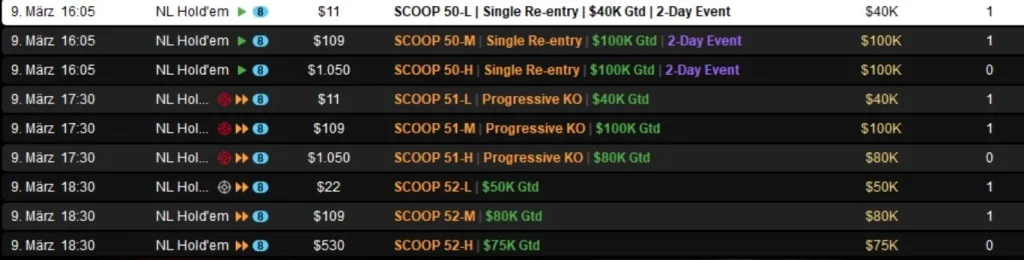 Crazy double strike by “Premove” at the SCOOP on PokerStars!