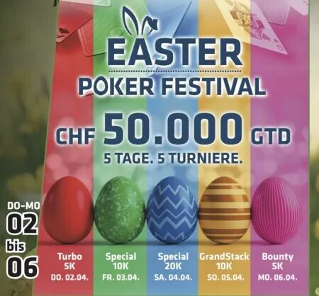 Easter Poker Festival puts at least CHF 50.000 in the basket in Liechtenstein!
