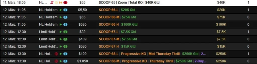 Crazy double strike by “Premove” at the SCOOP on PokerStars!