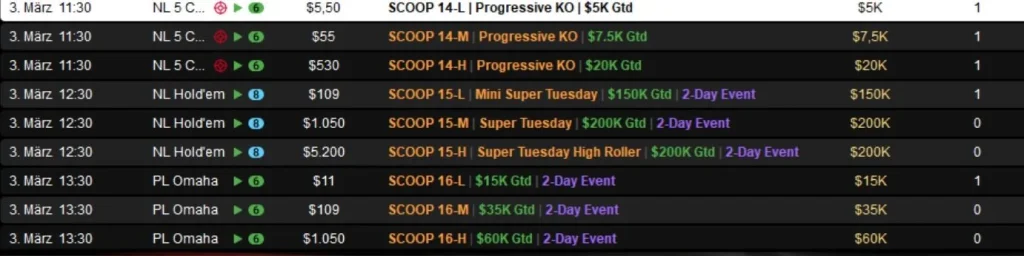 Crazy double strike by “Premove” at the SCOOP on PokerStars!