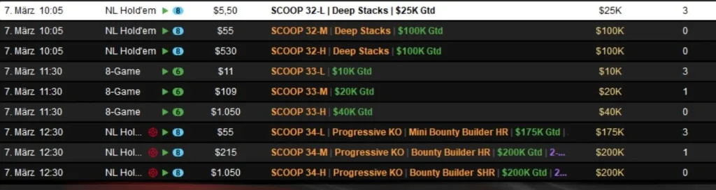 Crazy double strike by “Premove” at the SCOOP on PokerStars!