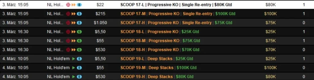 Crazy double strike by “Premove” at the SCOOP on PokerStars!