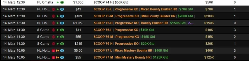Crazy double strike by “Premove” at the SCOOP on PokerStars!