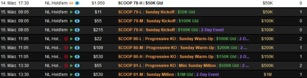 Crazy double strike by “Premove” at the SCOOP on PokerStars!