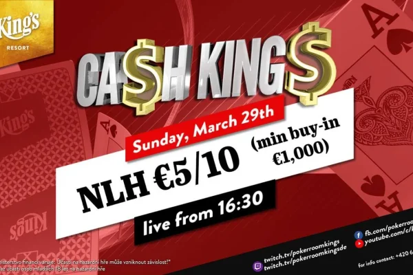 Sunday from 17:00 – Ca$h King$ $ZTO$ Special NLH €5/€10 Cash Game!