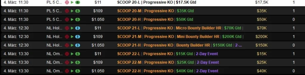 Crazy double strike by “Premove” at the SCOOP on PokerStars!