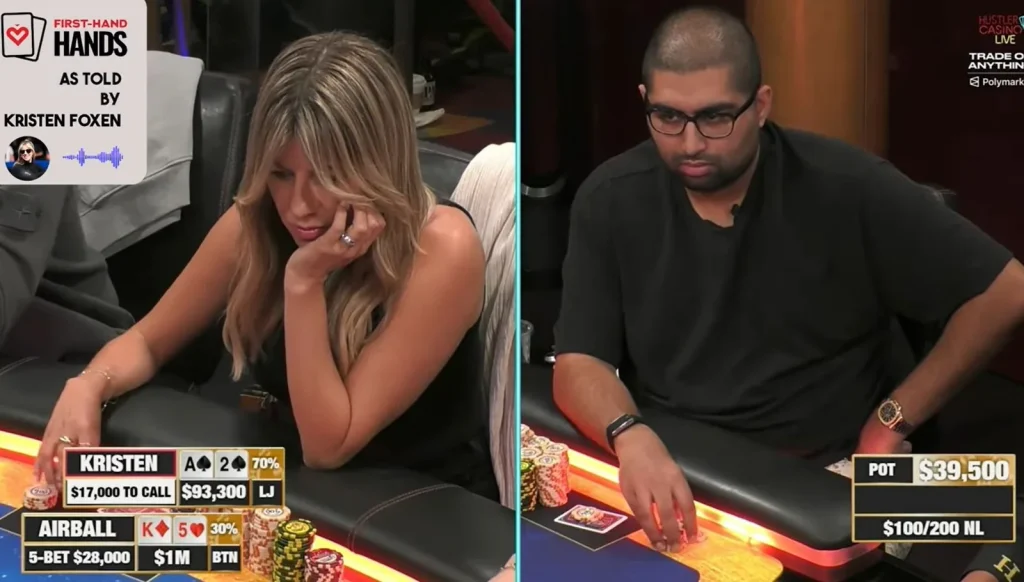 6-Bet All-In with A2: Kristen Foxen shows Airball her teeth!