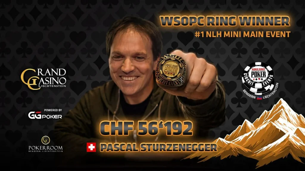 First WSOPC ring in Liechtenstein goes to Pascal Sturzenegger from Switzerland!