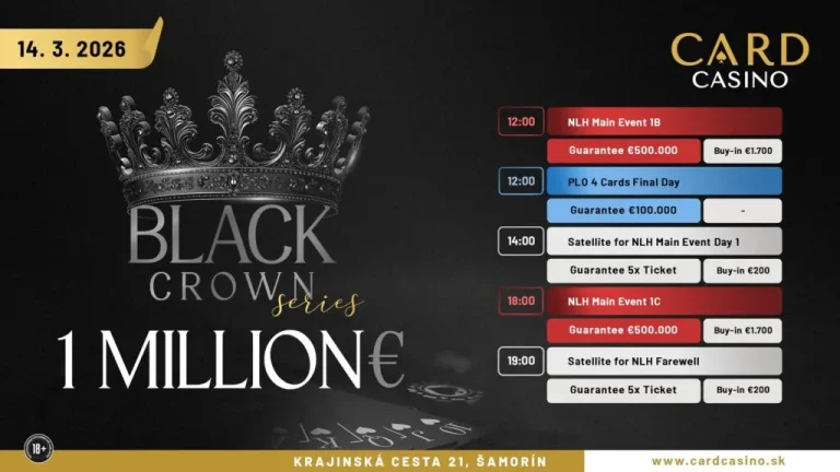 Black Crown Series – Peter Krajnyak wins the Warm-Up, Value Alert in the €500k Main Event!