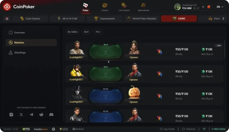 CoinPoker CGWC Lobby