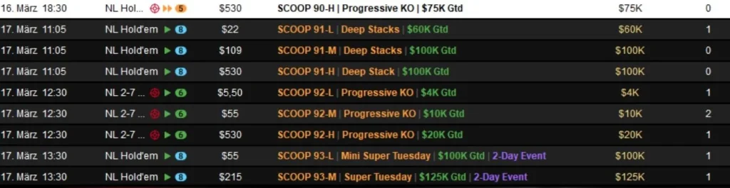 Crazy double strike by “Premove” at the SCOOP on PokerStars!