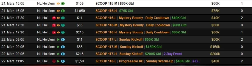 Crazy double strike by “Premove” at the SCOOP on PokerStars!