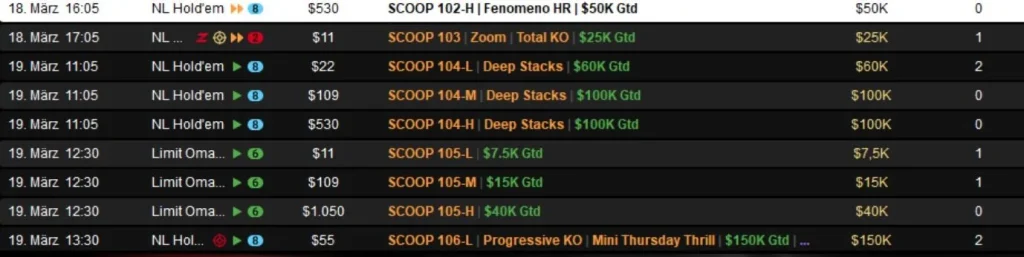 Crazy double strike by “Premove” at the SCOOP on PokerStars!