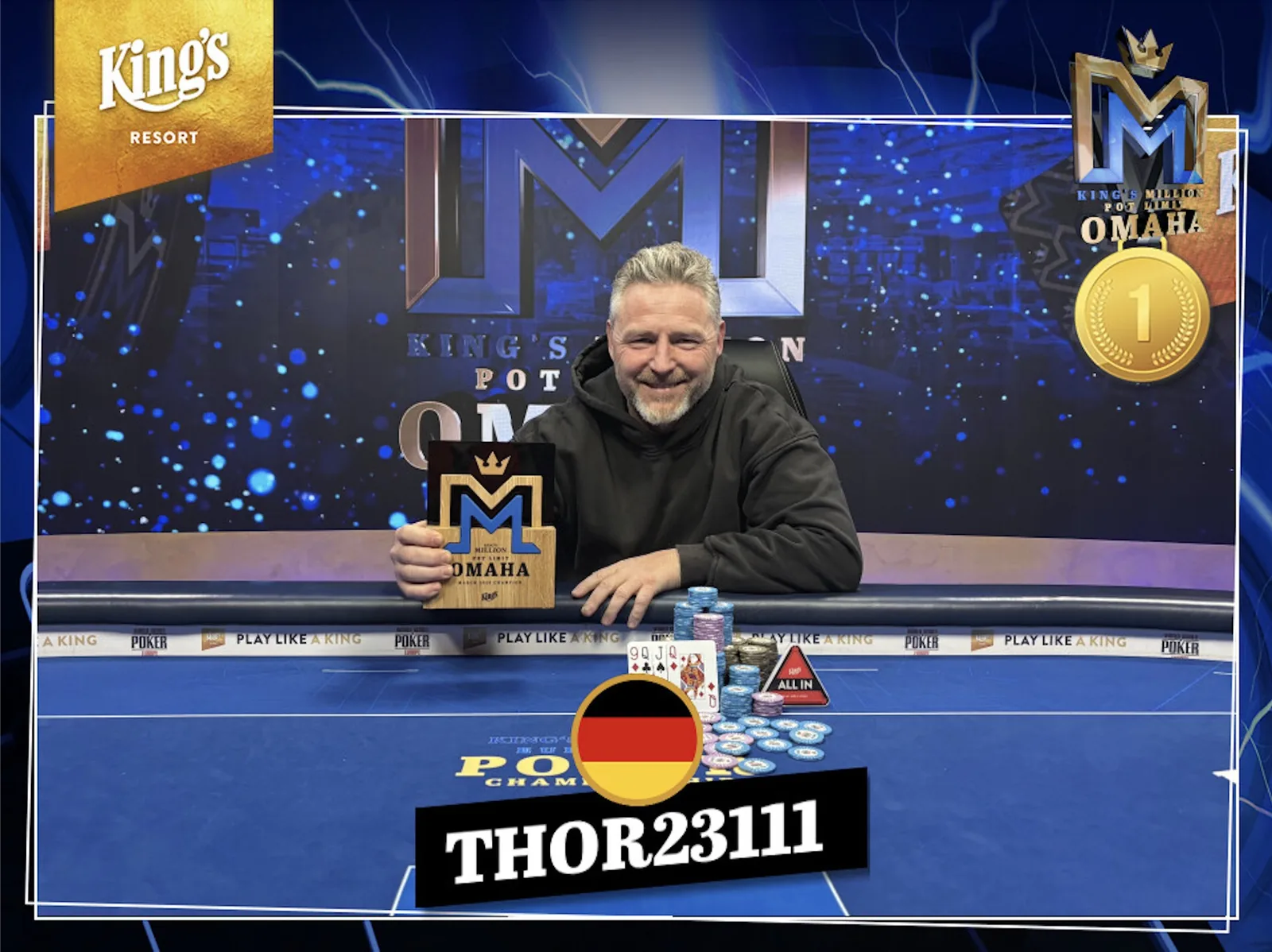 King’s Million PLO – “Thor2311” brings the thunder and secures the chip lead!