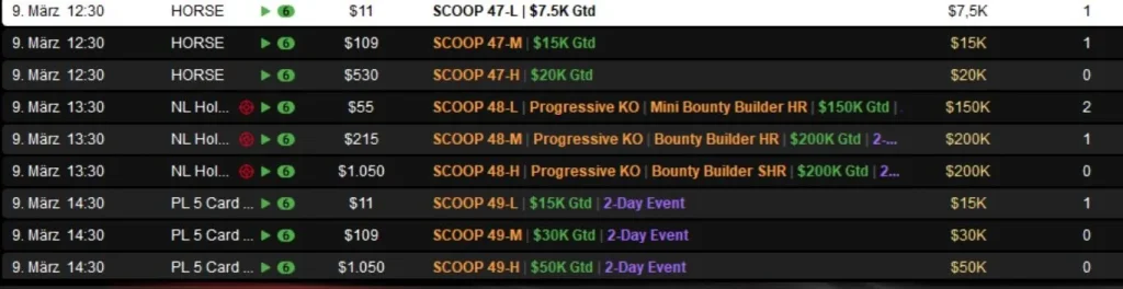 Crazy double strike by “Premove” at the SCOOP on PokerStars!