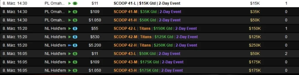 Crazy double strike by “Premove” at the SCOOP on PokerStars!
