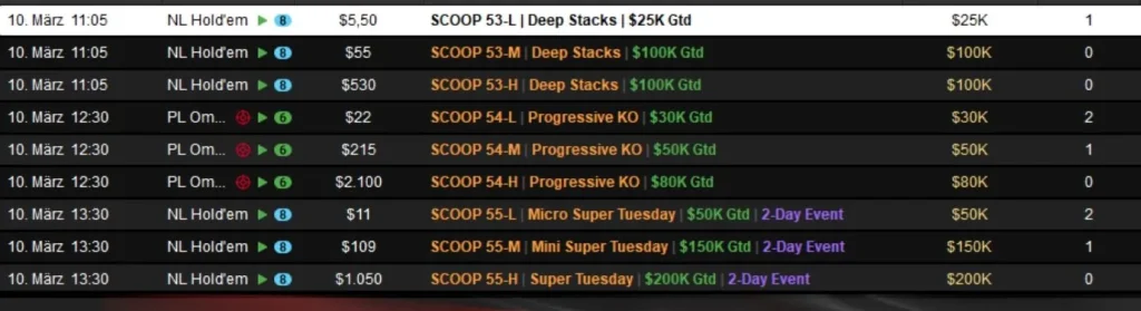 Crazy double strike by “Premove” at the SCOOP on PokerStars!