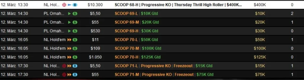 Crazy double strike by “Premove” at the SCOOP on PokerStars!