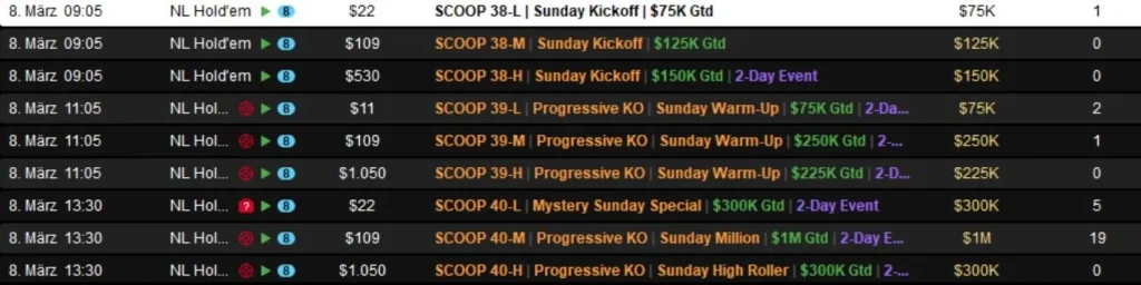 Crazy double strike by “Premove” at the SCOOP on PokerStars!