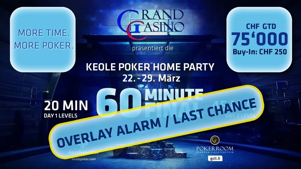 Massive overlay risk at the Keole Poker Home Party – Beck new mega chip leader!