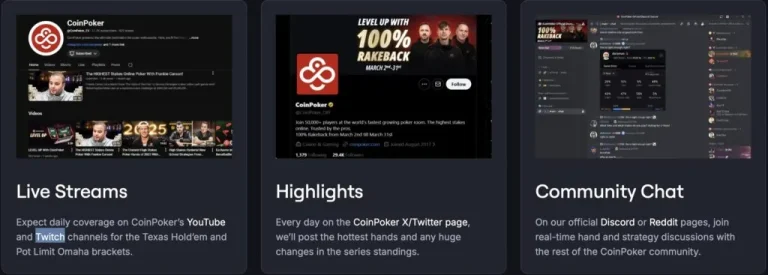 CoinPoker Heads Up Cash Game World Championship CGWC Live - Social Media YouTube Twitch Twitter Discord Reddit