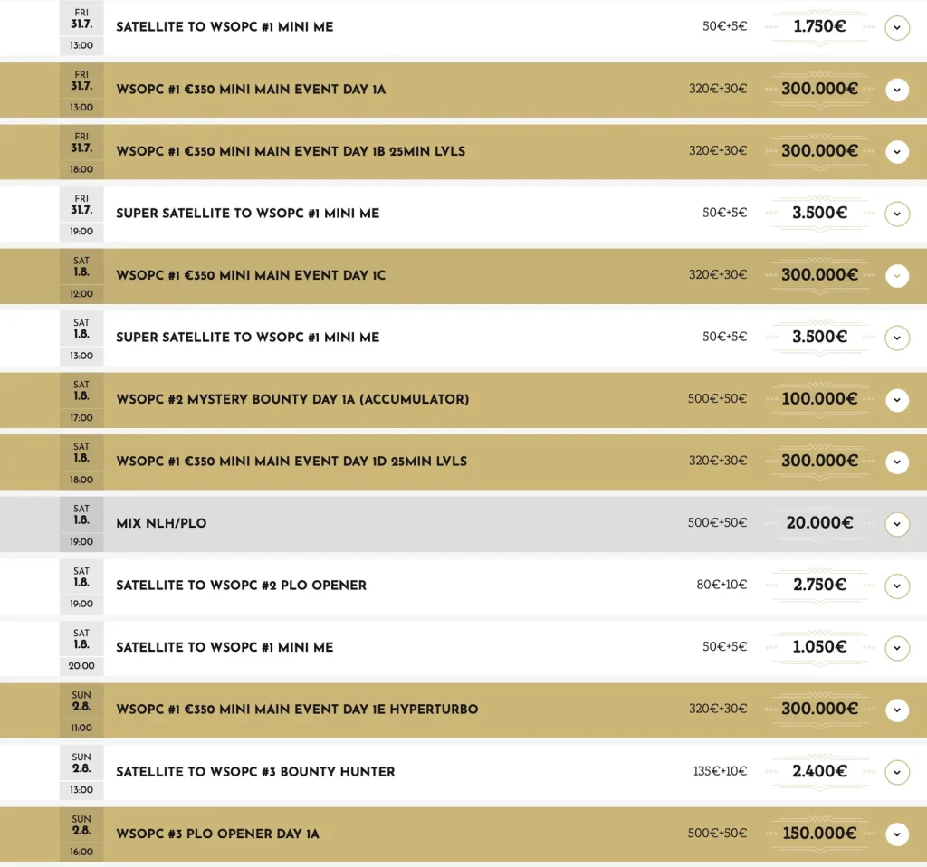 Twelve WSOP Rings and €2,8 Million Guarantee at the WSOP Circuit Slovakia at Card Casino Samorin!