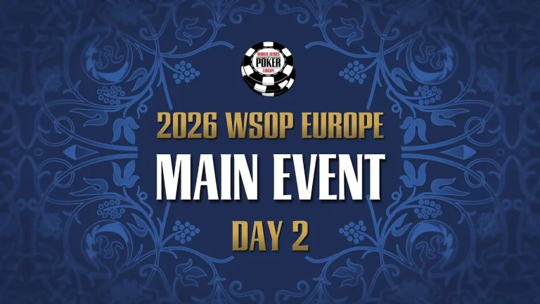 Monday from 14:30 – Livestream of Day 2 of the €5.300 WSOP Europe Main Event!