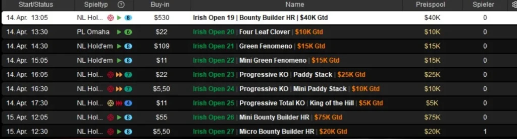 Over M guaranteed at the Irish Open Afterparty on PokerStars!