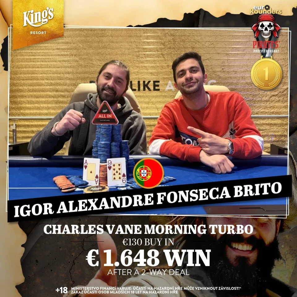 Igor Brito celebrates at the Charles Vane Morning Turbo at King’s!