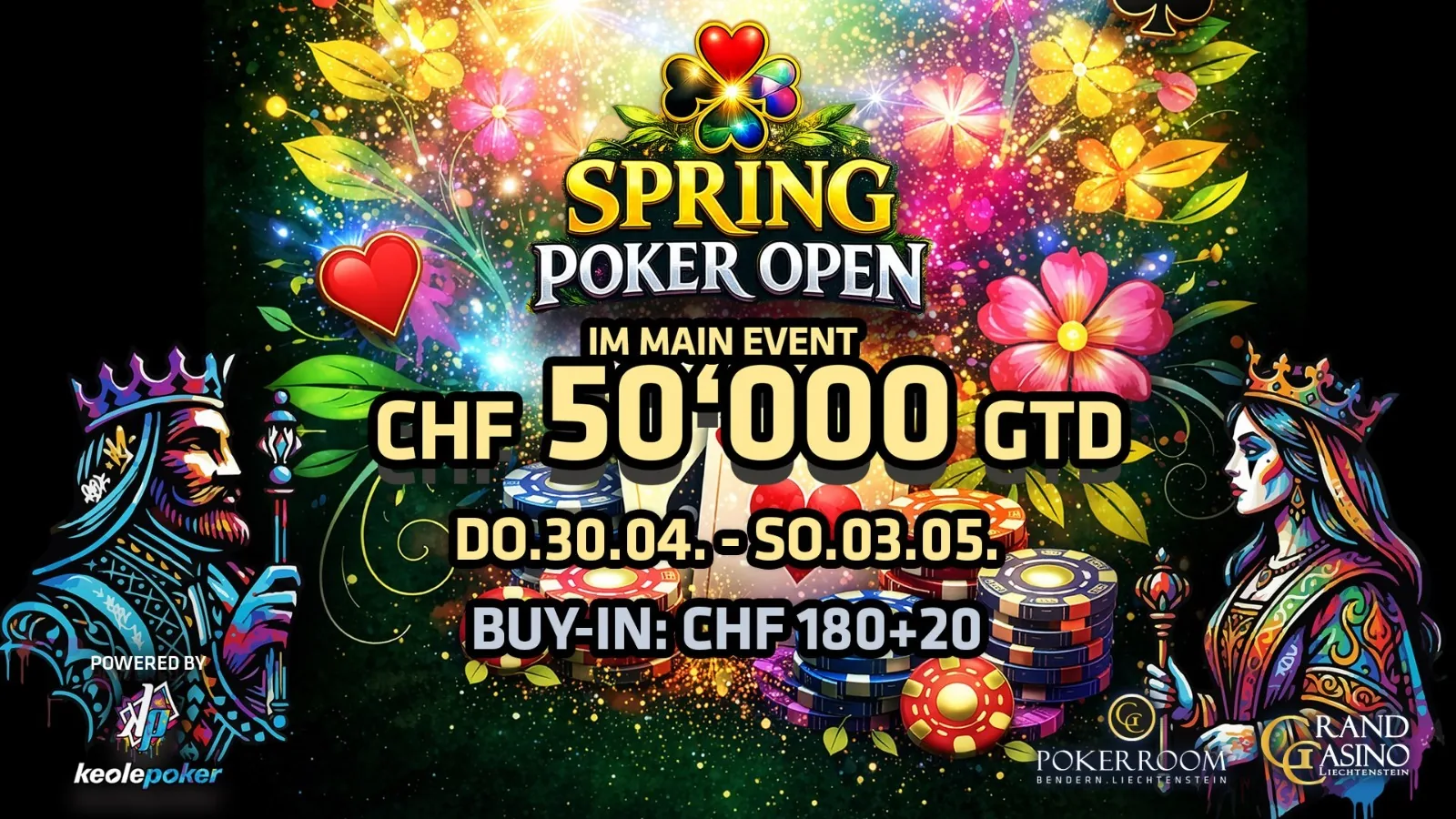 55.555 CHF gtd. wecken Frühlingsgefühle bei den Spring Poker Open im GCLI!