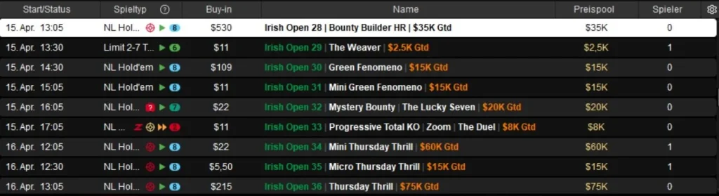 Over M guaranteed at the Irish Open Afterparty on PokerStars!