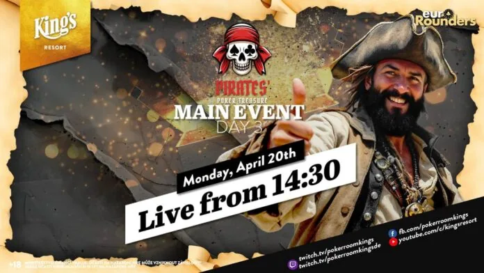 Montag ab 14:30 Uhr – Tag 3 des €480 Pirates Poker Treasure Mystery Bounty Main Event!