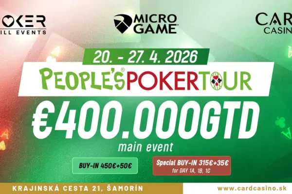 Massive €400.000 guarantee at the People’s Poker Tour in CC Samorin!
