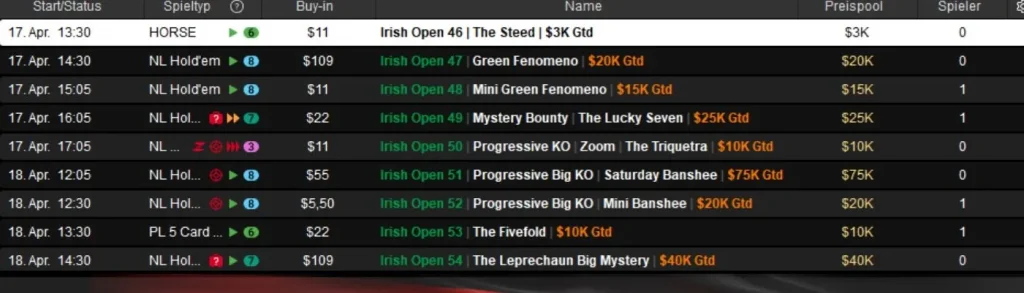 Over M guaranteed at the Irish Open Afterparty on PokerStars!
