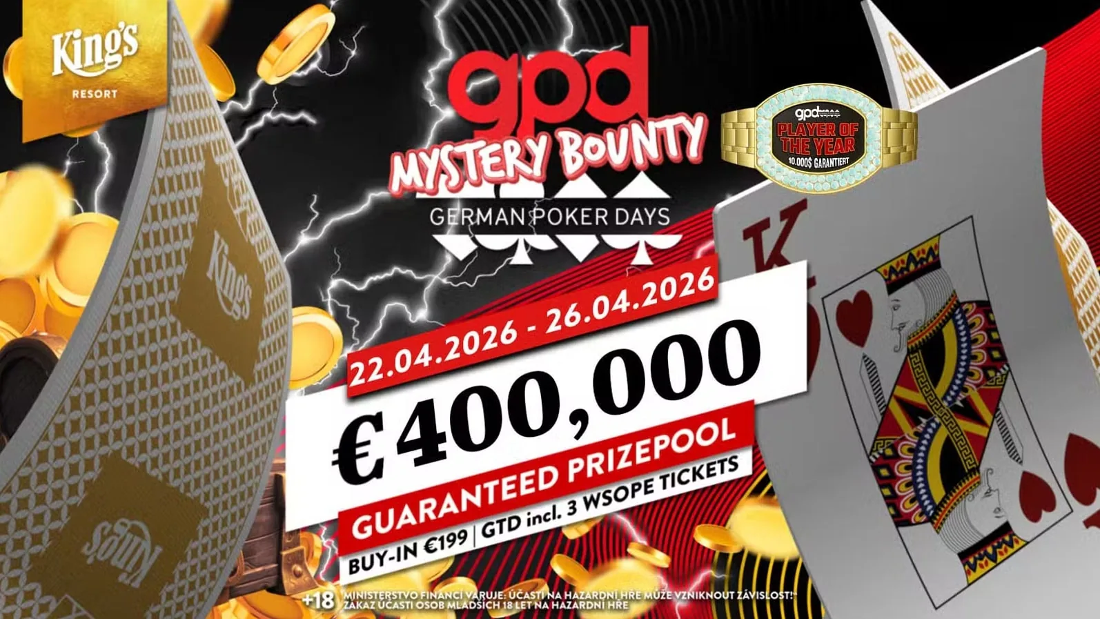 German Poker Days mit €400.000 GTD und fettem Mystery Bounty im King’s!