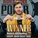 Marius Kudzmanas is the champion of the record-breaking WSOPE Main Event for €2 million!