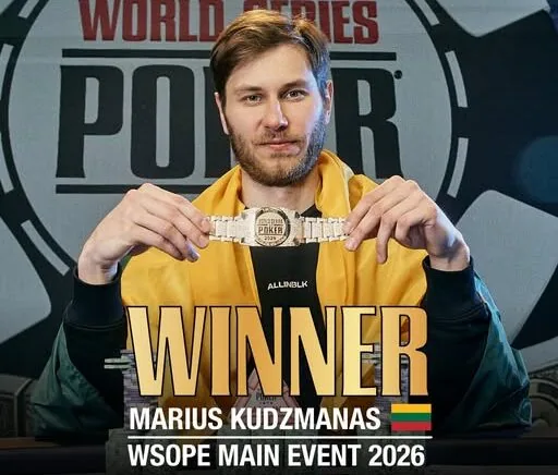 Marius Kudzmanas is the champion of the record-breaking WSOPE Main Event for €2 million!