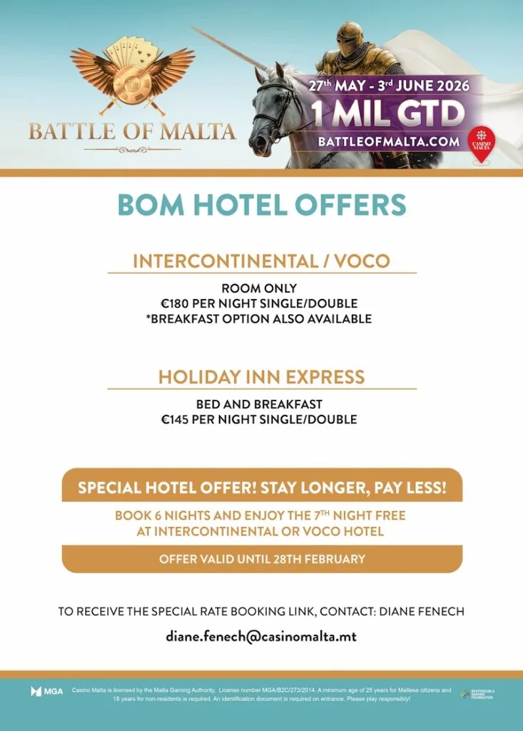 BoM – Let the games begin! 1 Mil gtd. Battle of Malta casts its shadow ahead!