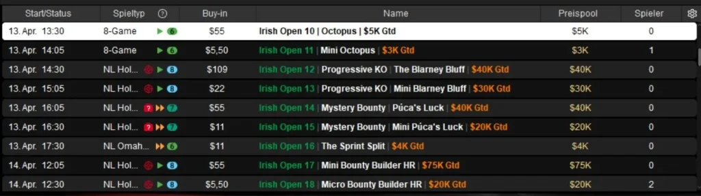 Over M guaranteed at the Irish Open Afterparty on PokerStars!