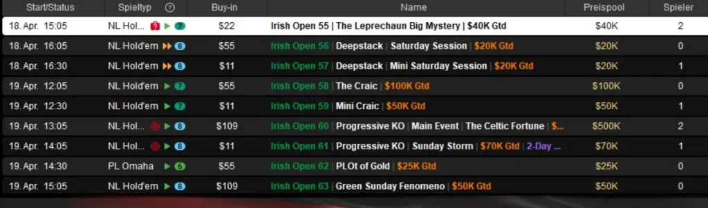 Over M guaranteed at the Irish Open Afterparty on PokerStars!