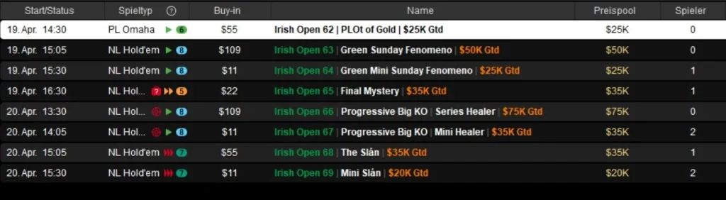 Over M guaranteed at the Irish Open Afterparty on PokerStars!