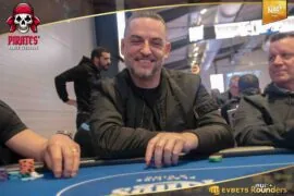 1D chip leader Mazouk cracks the million mark in the €1.5M gtd. Pirates‘ Poker Treasure Main Event!